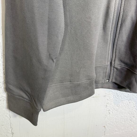 Alfani Men's Pique Knit Bomber Jacket, storm gray  Large $50 - Picture 4 of 5
